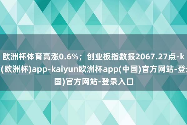 欧洲杯体育高涨0.6%；创业板指数报2067.27点-kaiyun(欧洲杯)app-kaiyun欧洲杯app(中国)官方网站-登录入口