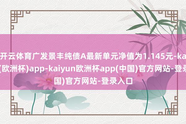开云体育广发景丰纯债A最新单元净值为1.145元-kaiyun(欧洲杯)app-kaiyun欧洲杯app(中国)官方网站-登录入口