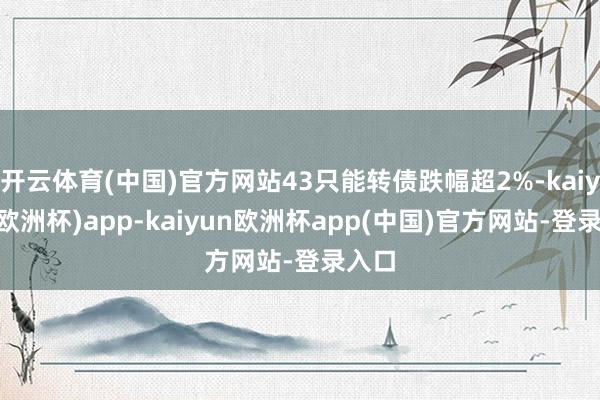 开云体育(中国)官方网站43只能转债跌幅超2%-kaiyun(欧洲杯)app-kaiyun欧洲杯app(中国)官方网站-登录入口